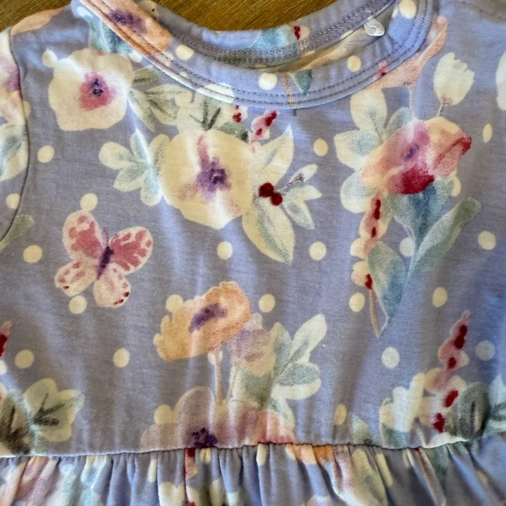 Posh Peanut Floral Dress and Striped Peplum Set